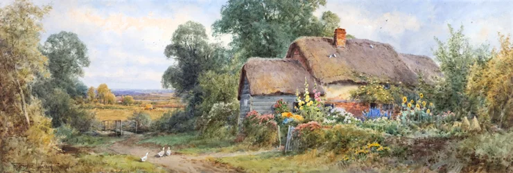 Landsbyhuset (akvarell)