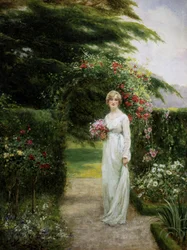 I rosehagen. Maleri av Yeend King (1855–1924). Privat samling.