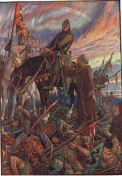 Etter slaget ved Hastings, illustrasjon fra «Englands historie» av Rudyard Kipling, 1911