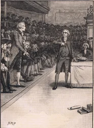 Scene i Houses of Commons: brudd mellom Burke og Fox AD 1791