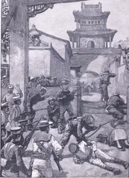 Krigen i Kina: Kampene i Tientsin, illustrasjon fra Cassells History of England, 1900-tallet