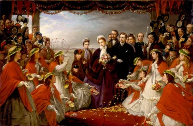 Landgangen til HKH prinsesse Alexandra i Gravesend, 7. mars 1863