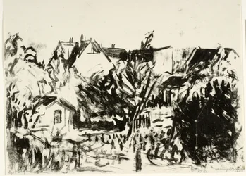 Utsikt over hager og hus