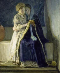 Kristus og hans mor studerer Skriften, ca. 1909 (olje på lerret)