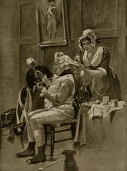 Forberedelser til paraden, 1799, illustrasjon fra «Hutchinson