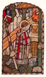 Sir Galahad. Design for et vindu på Kelvin-Side, Glasgow, c1914.