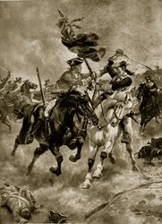 Slaget ved Blenheim: Kavaleriet i aksjon, illustrasjon fra 