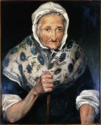 Judy Dowling - Keeper of the Town Hutch (olje på lerret)