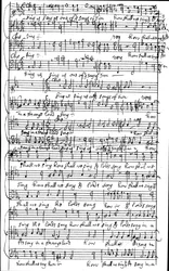 Autografmanuskript av partituret til Salme 137 Hvordan skal vi synge Herrens sang i et fremmed land, før 1683