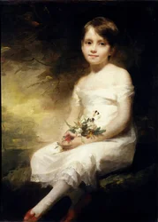 Portrett av Nancy Graham eller liten jente med blomster, maleri av Henry Raeburn (1756-1823), 1800-tallet, 0,91 x 0,71 m, Paris, Musée du Louvre.