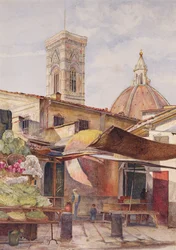 Nær Duomo, Firenze, 1878 (wc på papir)