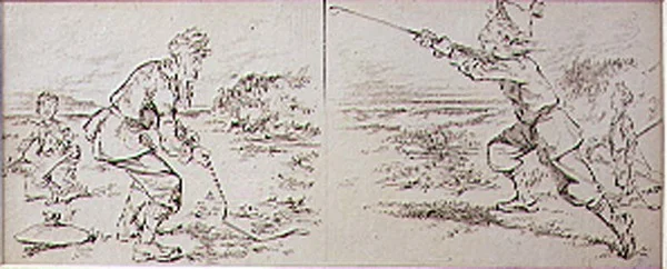 The Golfer Disturbed by a Windy Blast, illustrasjon fra 