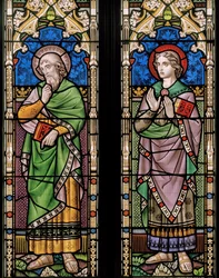 St Luke og St John, ca. 1859 (farget glass)
