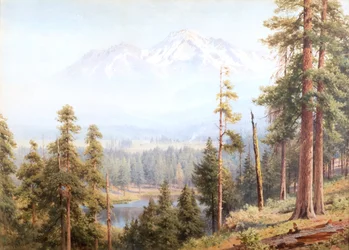 Shasta – Snøskyer, California, ca. 1910 (akvarell)