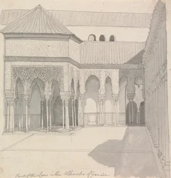 Løvenes domstol i Alhambra i Granada