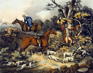 Døden, fra 'Revejakt', gravert av Thomas Sutherland (1785-1838) 1817 (farge litho)