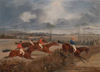 Scener fra en hinderløp: Tar en hekk, ca. 1845.