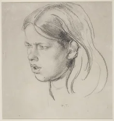 Head of a Girl (kritt på papir)