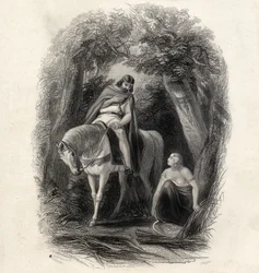 King Cormac (d.1138) and the Fair Eithne, gravert av J.Rogers, fra 