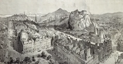 Edinburgh, gravert av HW Brewer og T. Griffiths