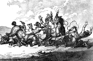 Hunder kaster av, 1800.