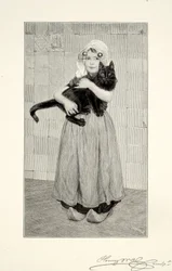 Jente med katt