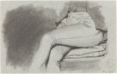 Studie av en sittende manns ben