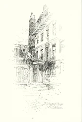 Dr Johnson's House, No 8 Bolt Court, London (litho)