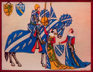 Sir Geoffrey Luttrell, hans kone og svigerdatter, c1340, 1926
