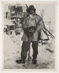 Underoffiser Evans under Terra Nova-ekspedisjonen (1910-13) til Sydpolen (bromidtrykk)