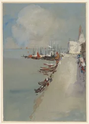 Utsikt over Venezia med Giudecca-kanalen