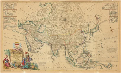 Kart over Asia fra 1730 av Herman Moll