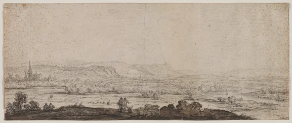 Landskap med landsbyen Schenkenschanz, Gelderland, 1600-tallet.