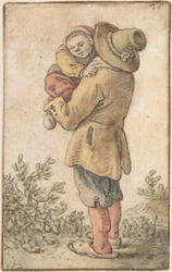 Bonde med barn, 1600-tallet.
