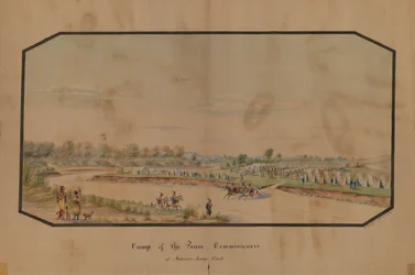 Camp of the Peace Commissioners ved Medicine Lodge Creek, 1867.