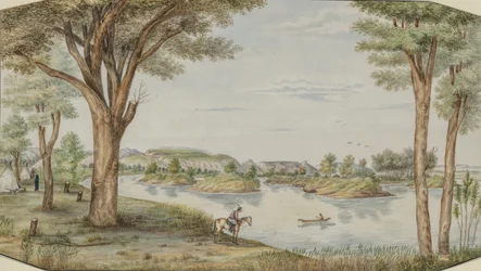 Yellowstone River nær Ft. Keogh, Montana, ca. 1877-1881.