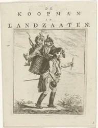 Sangark og tegneserie med soldater Tegneserie om Willem V Kjøpmannen i Landzaaten (tittel på objekt)