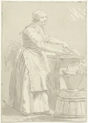 Fish cleaning woman Fish woman