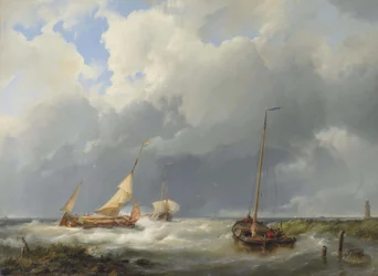 Kystlandskap med fiskefartøy