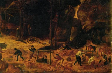 Kobbergruve, detalj (olje på tre)