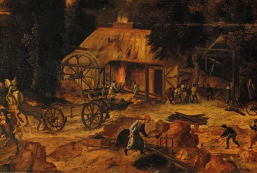 Kobbergruve, detalj (olje på tre)