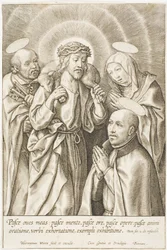 Ignatius av Loyola knelende foran Kristus, Jomfruen og den hellige Peter