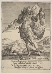 Juda med hodet til Adonibezek, fra Willem van Haecht, Tyrannorum proemia, 1578, 1578.