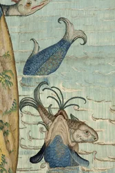 Tapetet inspirert av verkene til Hieronymus Bosch, ca. 1560 (gull, sølv, silke og ull)