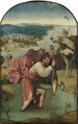 Sankt Kristoffer bærer Kristusbarnet, ca. 1500 (olje på panel)