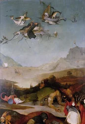 The Temptation of Saint Anthony Detalj av venstre fløy av en triptyk, mellom 1495 og 1515