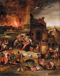 Fristelsen til den hellige Antonius den store (olje på tre)