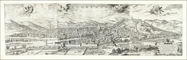 Utsikt over Firenze fra 1557 av Hieronymus Cock, utgitt i 1601 av Paul van der Houve