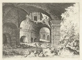 Åttende utsikt over Colosseum i Roma Colossi til prospekt vs 8 (tittel på objekt) Romerske ruiner (serietittel)