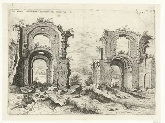 Andre visning av badene til Diocletian Ex Rvinis Thermarvm Antonini Pii (...) (tittel på objekt) Romerske ruiner (serietittel)